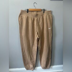 Nike Beige Sweatpants with Logo